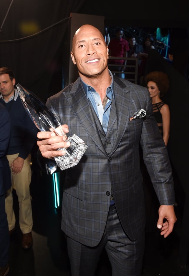 Dwayne Johnson was too fast for red carpet pics but he looks so dapper we had to include him with his award for favoiurite Premium Series Actor for Ballers