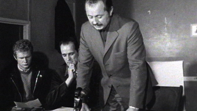McGuinness (L) is pictured at an IRA press conference in 1972