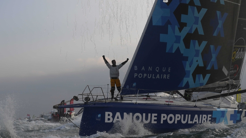 Armel Le Cleac'h celebrates his victory