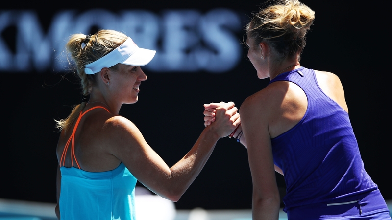 Angelique Kerber celebrates winning her third round match against Kristyna Pliskova
