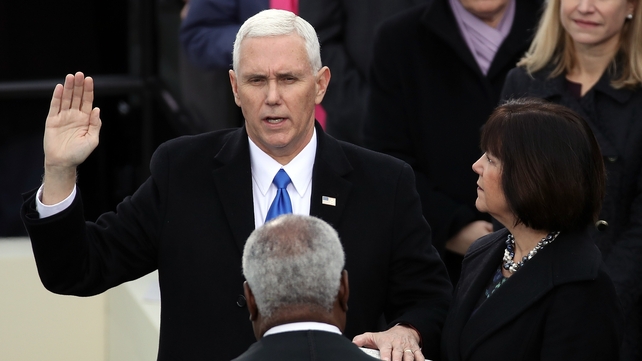 Mike Pence takes the oath of office as Vice-President of the United States