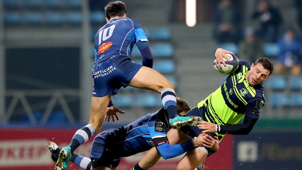 Robbie Henshaw going over for Leinster's first try