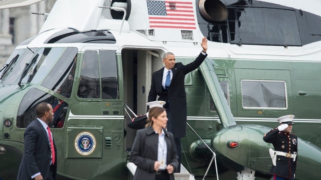 A final farewell from Barack Obama following the inauguration ceremony