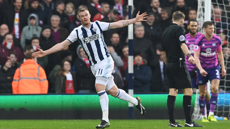Chris Brunt celebrates scoring West Brom's second goal