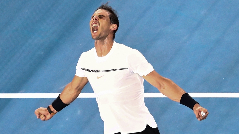 Rafael Nadal has booked his place in the last eight of a grand slam for the first time in two years