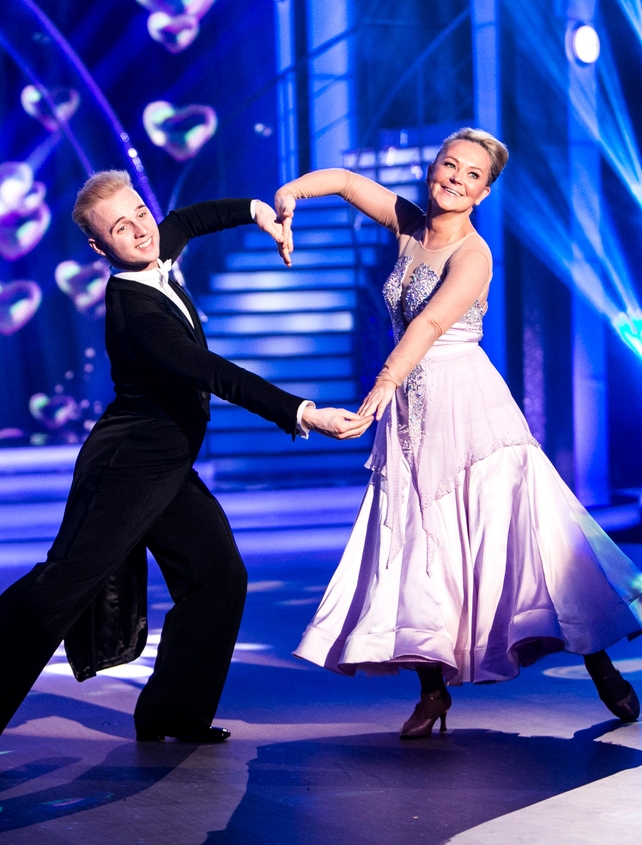 Week 3: Dr Eva looked like a fairy tale princess during her foxtrot with Sean Smullen.