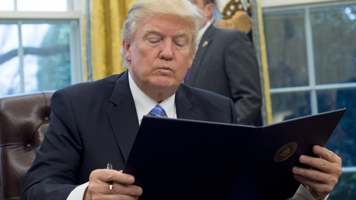 Donald Trump called the TPP order a 'great thing for the American worker'