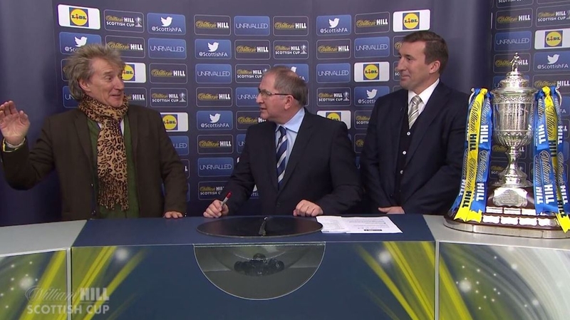 Rod Stewart was in flamboyant form at Sunday's draw