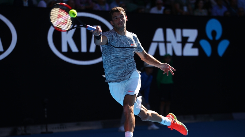 Grigor Dimitrov in action at the Australian Open in Melbourne