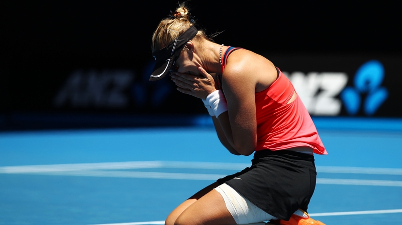 Lucic-Baroni reacts with disbelief following her Aussie Open quarter-final win in Melbourne