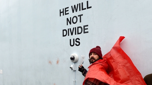 Shia LaBeouf said to be released after arrest at anti-Trump art installation