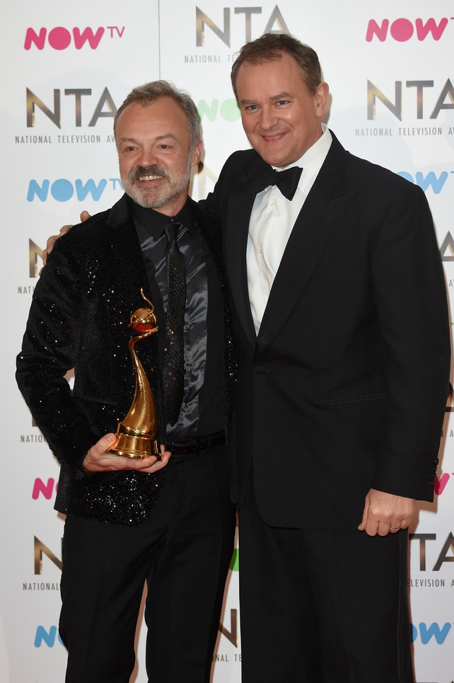 Graham Norton looked very dapper when he received a Special Recognition Award from Hugh Bonneville