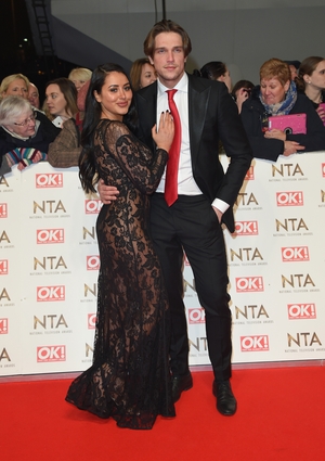 Marnie Simpson with Lewis Bloor. Her see-through dress resulted in a few raised eyebrows...