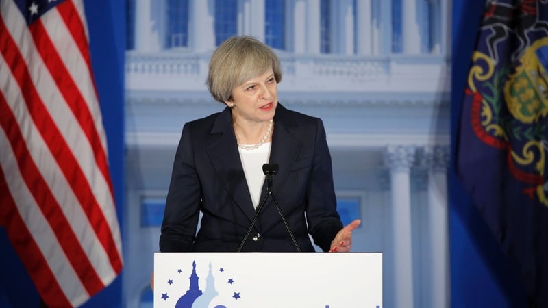 Theresa May was speaking in the US ahead of a meeting with Donald Trump