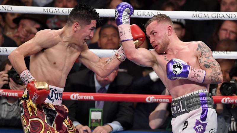 Carl Frampton (R) was unable to pin down Leo Santa Cruz at the MGM Grand Garden Arena