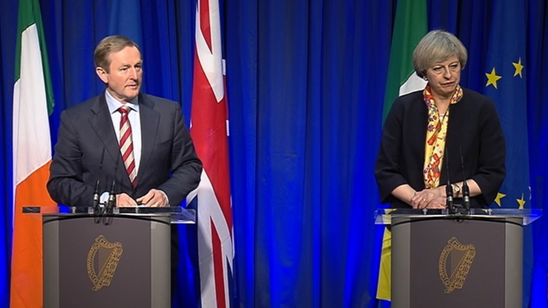 Enda Kenny and Theresa May have met in person for the first time since the British prime minister visited Dublin in January