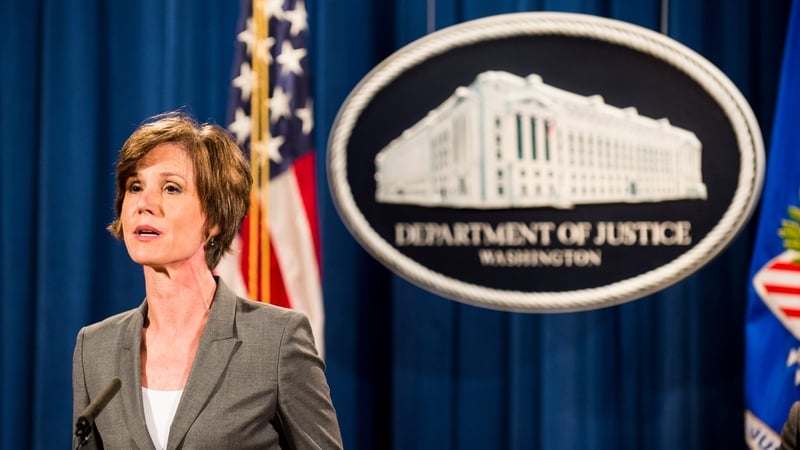 Sally Yates was appointed by Barack Obama and will be replaced by Donald Trump's nominee