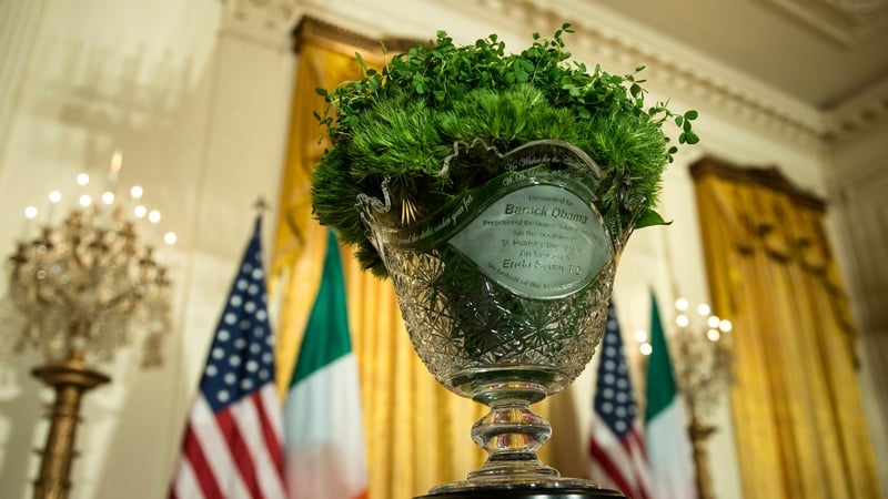 Micheál Martin and Gerry Adams raised the Taoiseach's visit to Washington during Leaders' Questions
