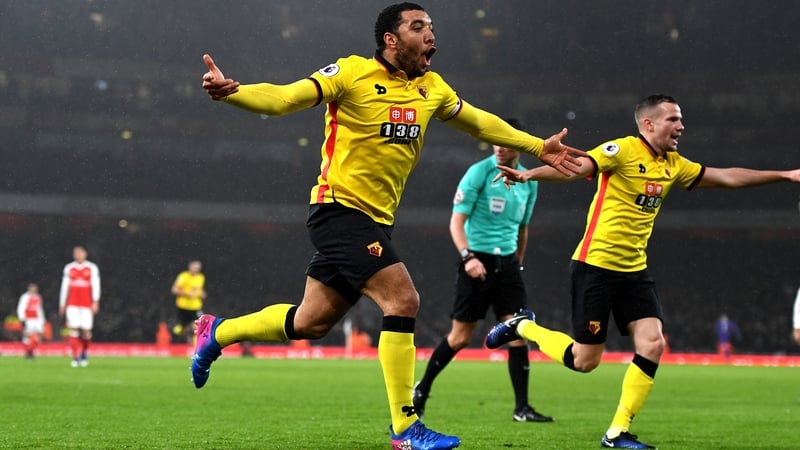 Troy Deeney celebrates his goal for Watford
