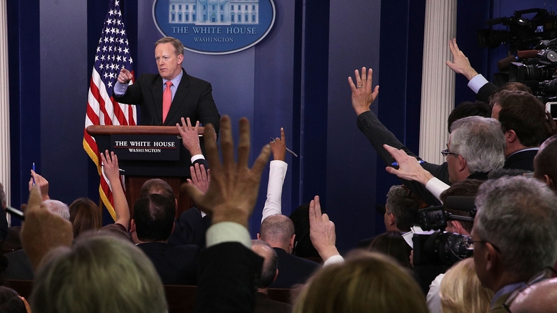 Sean Spicer's comments brought looks of astonishment from the assembled White House press corps