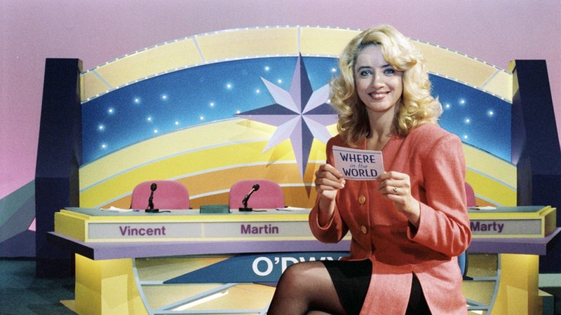 The geography-based quiz show was first presented by Marty Whelan and then by Theresa Lowe