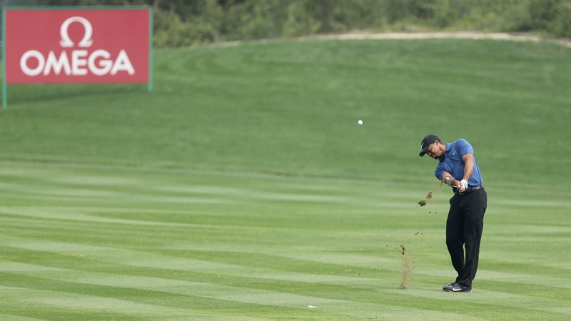 Woods during birdie-free opening round at the Dubai Desert Classic
