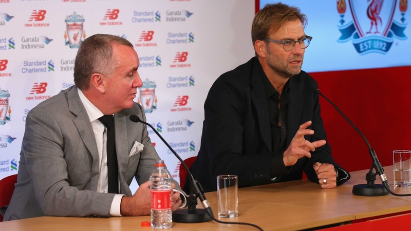 Ian Ayre with Jurgen Klopp at the German's unveiling as new Liverpool boss