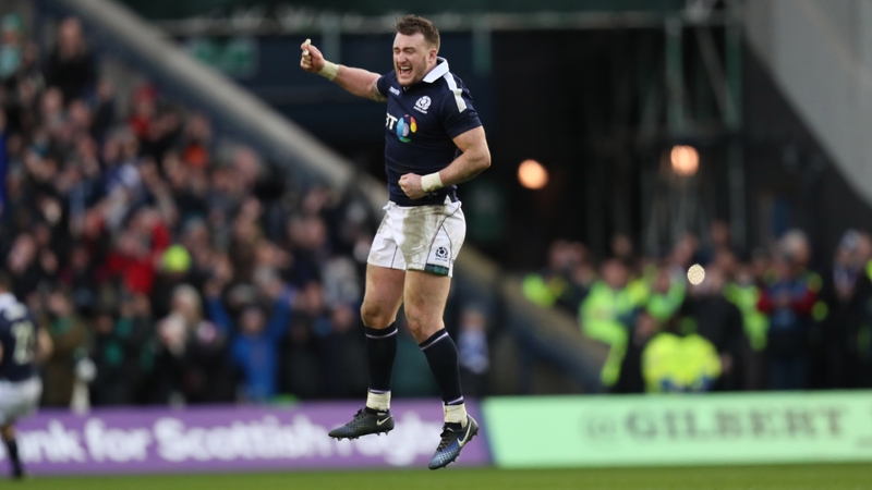 Hogg scored two tries in a man of the match performance against Ireland