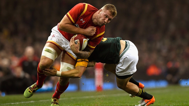 Ross Moriarty in action for Wales against South Africa during last November's international