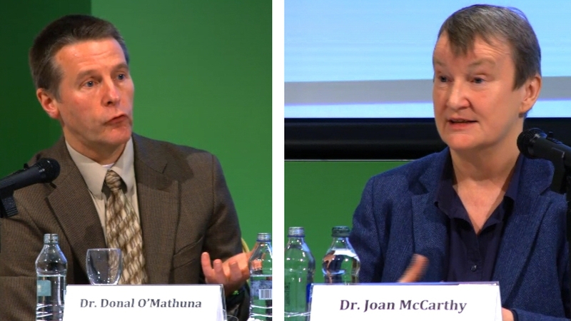 Dr Donal O'Mathuna and Dr Joan McCarthy addressed the assembly