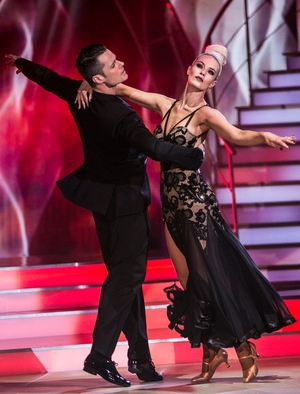 Week 5: Aoibheann and Vitali went back to black with this sultry Viennese Waltz. Aoibheann's backless dress is an absolute knock out.