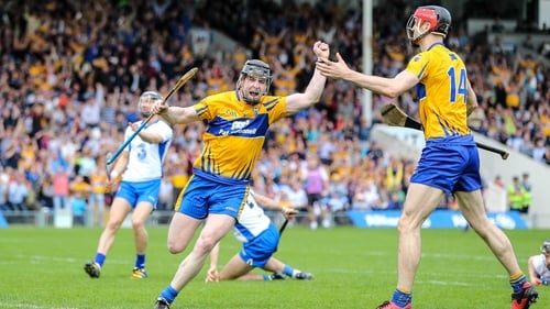 Clare's Tony Kelly celebrates his goal in the 2016 Division 1 final replay against Waterford