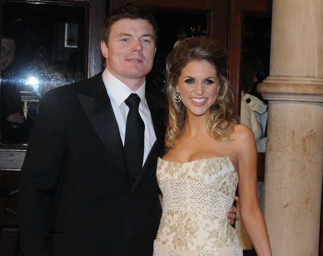 Princess Amy in a Joanne Hynes dress with husband Brian O'Driscoll at the Irish Film Television Awards in 2008.