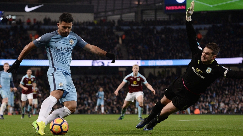 Sergio Aguero (L) has been benched for Manchester City's last two games