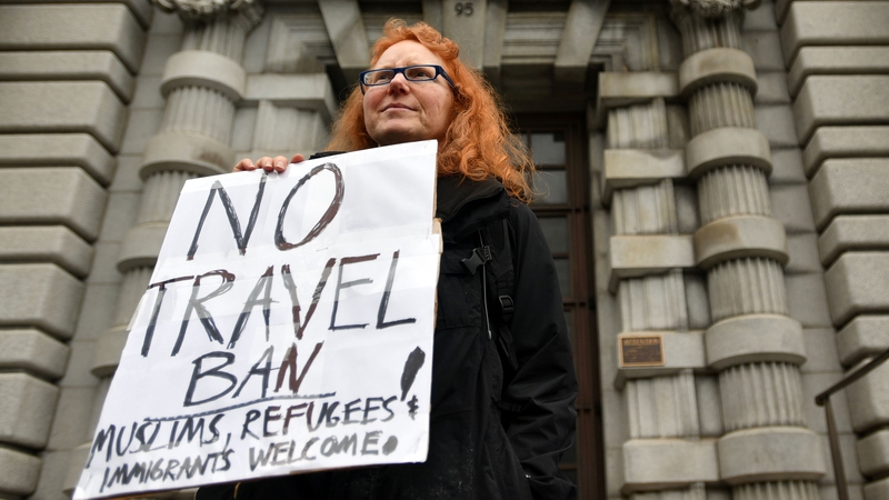 Activists participate in a protest against President Donald Trump's immigration policies in New York