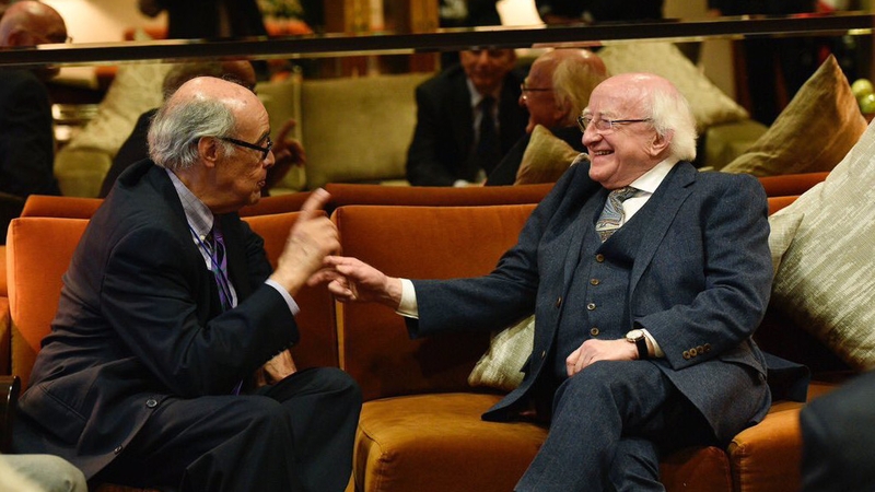 Peru's Foreign Affairs Minister Ricardo Luna Mendoza with President Higgins in Lima (Pic: @PresidentIRL)