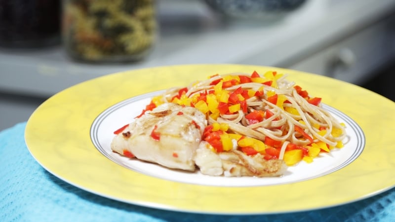 OT: Chilli lime cod with wholewheat noodles