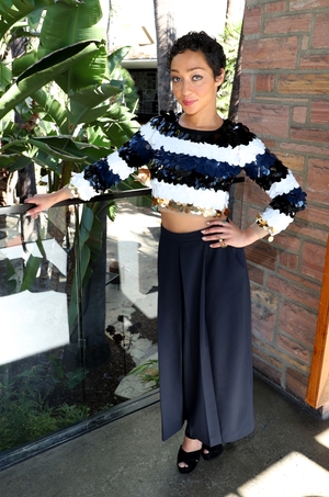 The former Love/Hate star looking like a mermaid in this Sonia Rykiel sequin top at the AFI Fest.