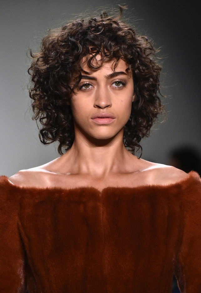 Thursday Day 1: Off-shoulders and fur at the Seen Around fashion show with stunning natural make-up.