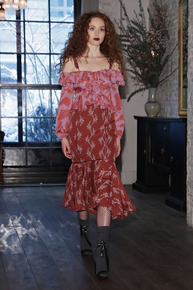 Thursday Day 1: Hippie chic vibes at the Erin Fetherston show.