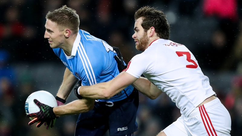 Dublin's Eoghan O'Gara battles for possession during the draw with Tyrone