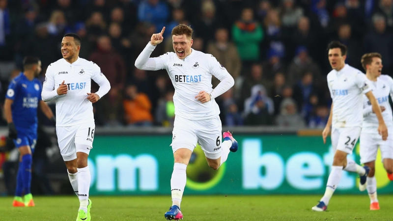 Alfie Mawson celebrates his goal