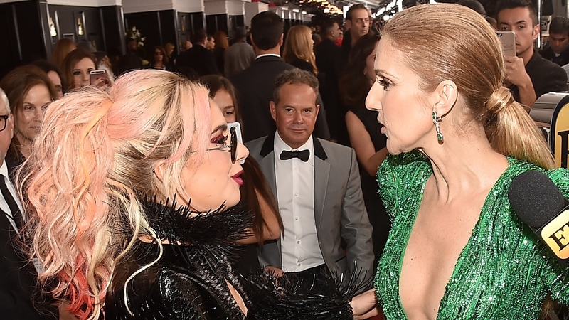 Lady Gaga has a yap on the red carpet