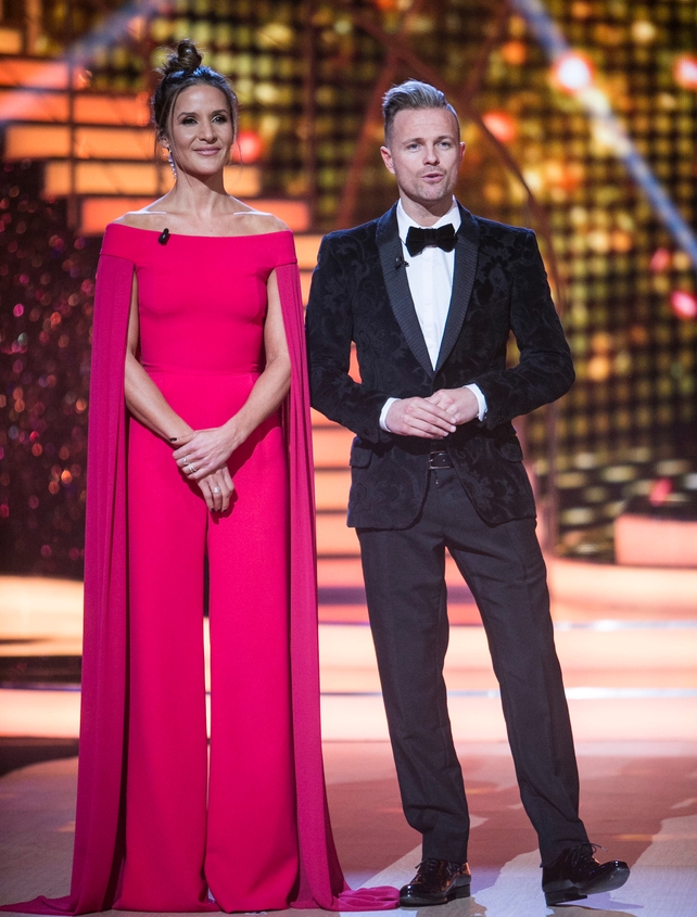 Week 6: Hosts Amanda Byram and Nicky Byrne are looking fantastic. We love Amanda's hot pink jumpsuit from Umit Kutluk.