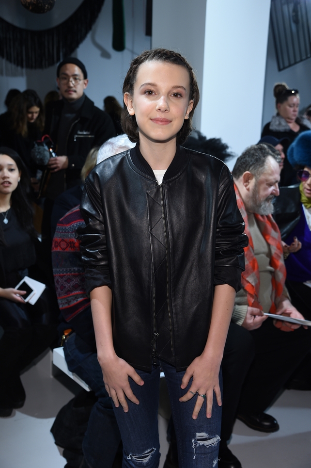 Friday 10th Day 2: Stranger Things actress Millie Bobby Brown attends the Calvin Klein Collection Front Row as the good muse she is.