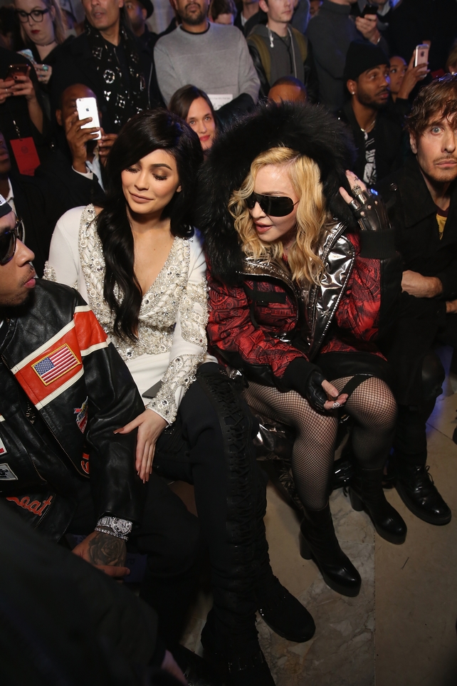 Monday 13th Day 5: Kylie Jenner and Madonna attending the Philipp Plein collection.