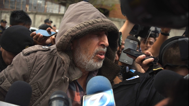 Brayan Jimenez speaks speaks to the press after being arrested in Guatemala City last year