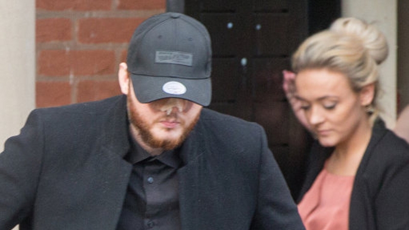 James Arthur leaving court today after giving evidence about the assault