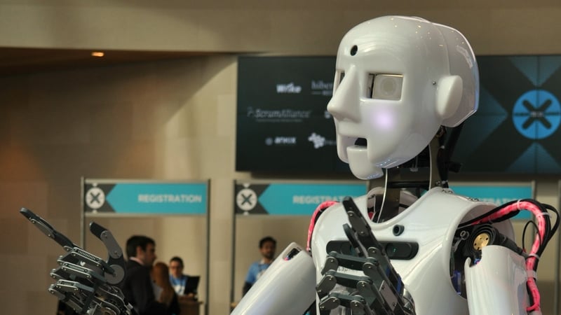 RoboThespian a life size humanoid robot designed by Engineered Arts LTD has been a hit at the Dublin Tech Summit