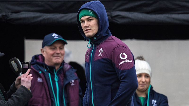 Jonathan Sexton did not train with the squad as Ireland held a session in Monaghan